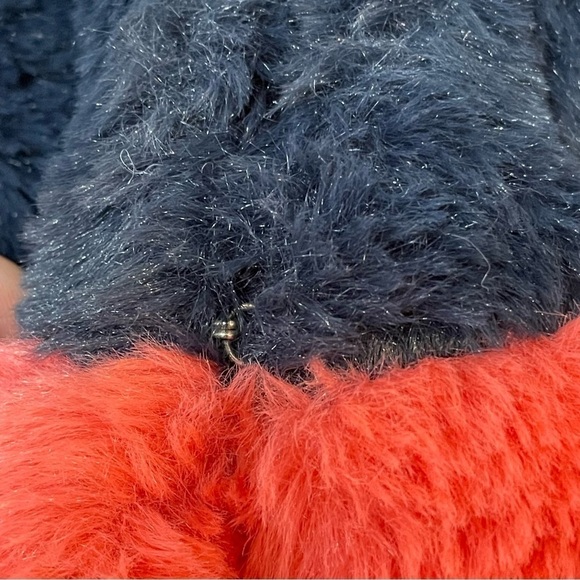 Sunset & Sixth Faux Fur Retro Color Block Teddy Jacket Blue Pink‎ Cream  sz S - Picture 4 of 13